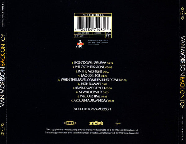 Van Morrison : Back On Top (CD, Album)
