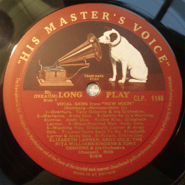 Elizabeth Larner, Andy Cole (2), The Rita Williams Singers, Tony Osborne And His Orchestra : Vocal Gems From New Moon And Rose Marie (LP, Mono)