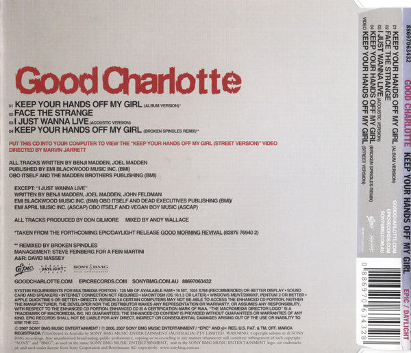 Good Charlotte : Keep Your Hands Off My Girl (CD, Single, Enh)