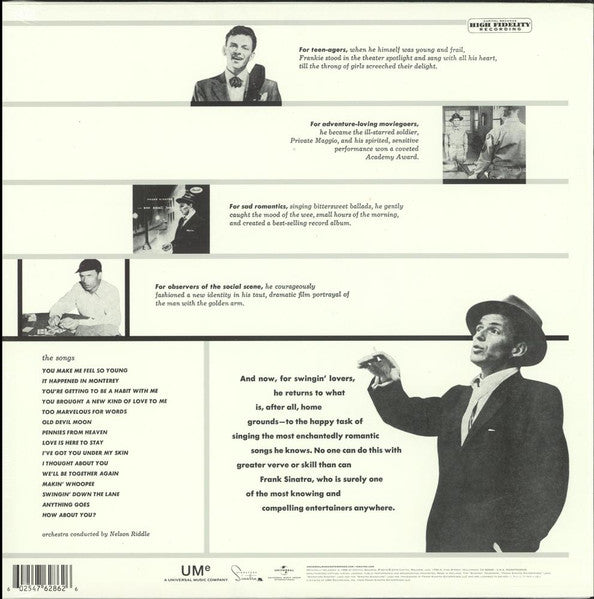 Frank Sinatra : Songs For Swingin' Lovers! (LP, Album, Mono, RE, RM, 180)