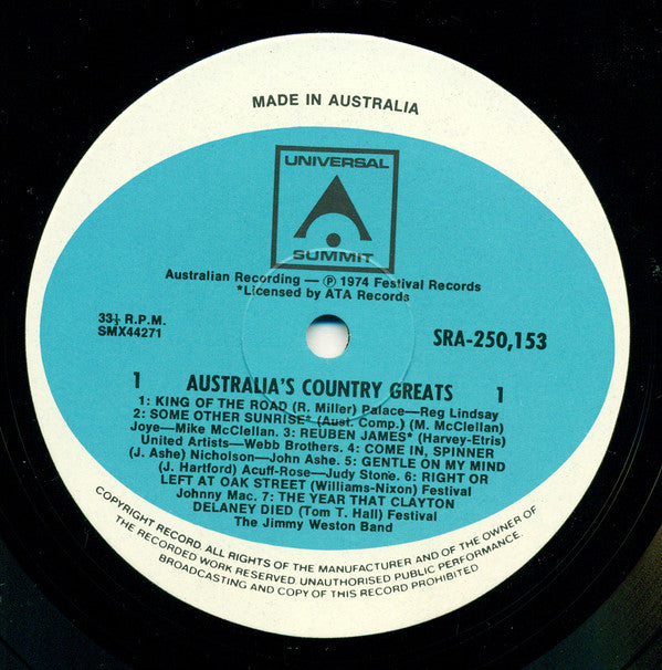 Various : Australia's Country Greats (LP, Comp)