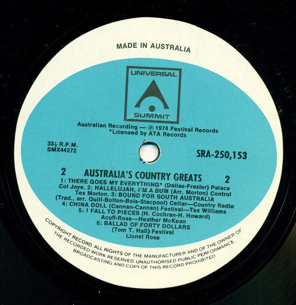 Various : Australia's Country Greats (LP, Comp)