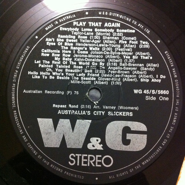 The City Slickers (5) : Play That Again Vol. 1 (LP, Album)
