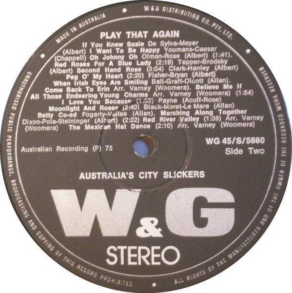 The City Slickers (5) : Play That Again Vol. 1 (LP, Album)