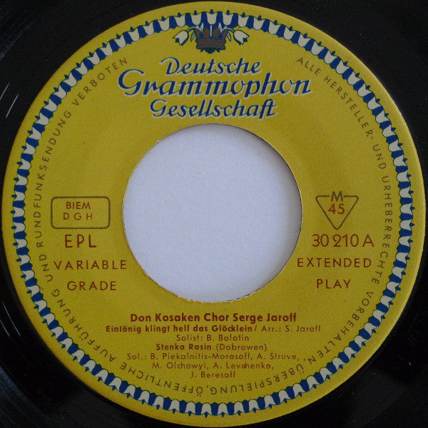 Don Kosaken Chor Serge Jaroff : Russische Gesänge = Russian Songs = Airs Russes (7", EP, Mono)