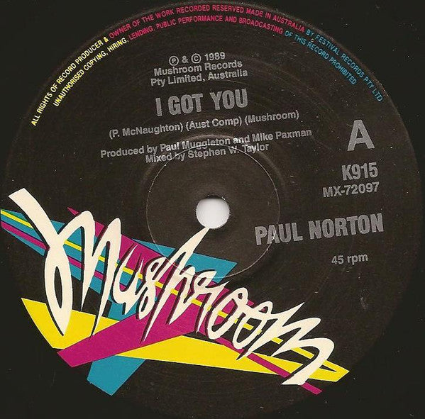Paul Norton : I Got You (7", Single, Ltd)