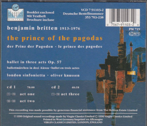 Benjamin Britten - London Sinfonietta, Oliver Knussen : The Prince Of The Pagodas (2xCD, Album)