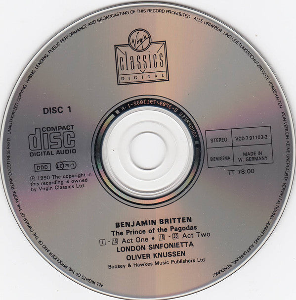 Benjamin Britten - London Sinfonietta, Oliver Knussen : The Prince Of The Pagodas (2xCD, Album)