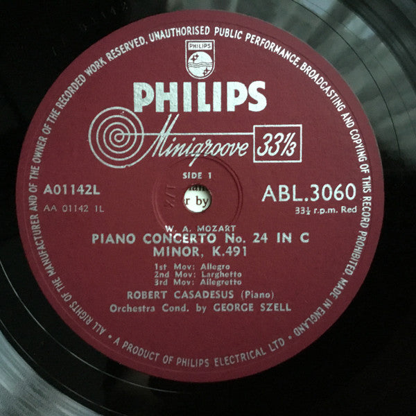 Mozart*, Casadesus*, George Szell : Piano Concerto No. 24 & 26 (LP, Mono)