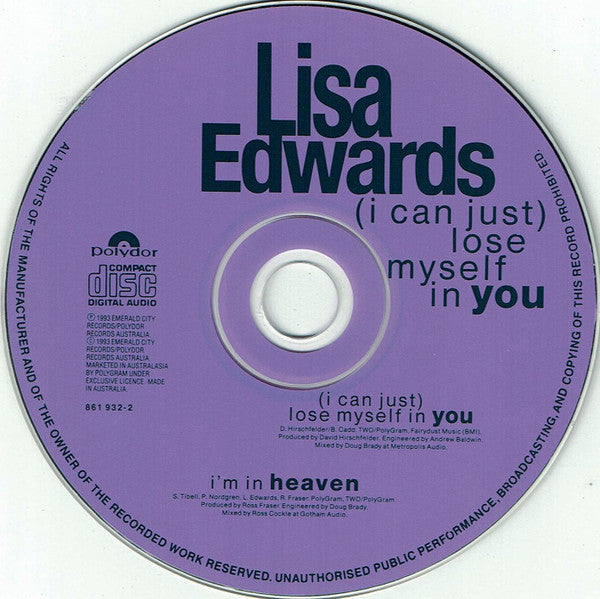 Lisa Edwards : (I Can Just) Lose Myself In You (CD, Single)