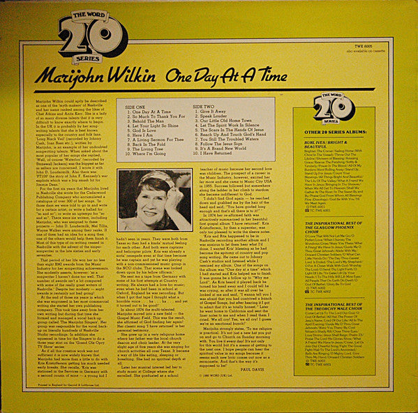 Marijohn Wilkin : One Day At A Time (LP, Album)