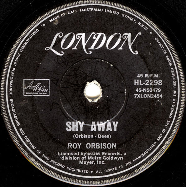 Roy Orbison : Born To Be Loved By You / Shy Away (7", Single)
