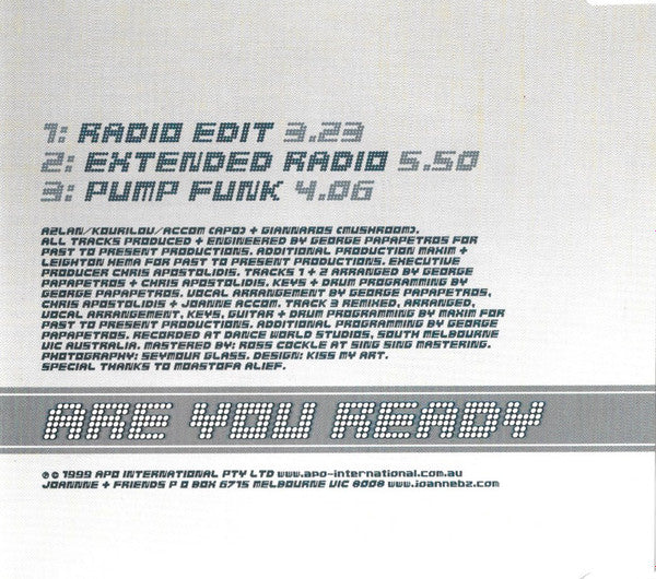 Joanne (2) : Are You Ready (CD, Single)