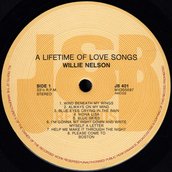 Willie Nelson : A Lifetime Of Love Songs (LP, Comp)