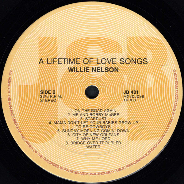 Willie Nelson : A Lifetime Of Love Songs (LP, Comp)