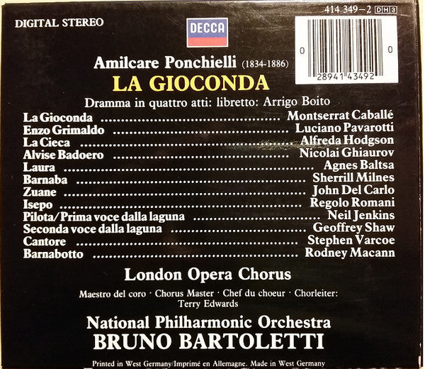 Ponchielli*, Caballé*, Pavarotti*, Baltsa*, Milnes*, Ghiaurov*, Bartoletti* : La Gioconda (3xCD)