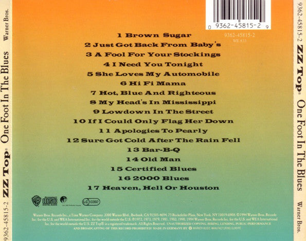 ZZ Top : One Foot In The Blues (CD, Comp)