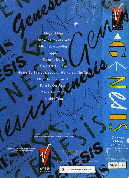Genesis : Genesis Videos Volume 2 (VHS, PAL)