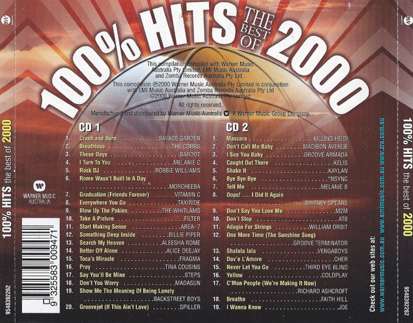 Various : 100% Hits The Best Of 2000 (2xCD, Comp)