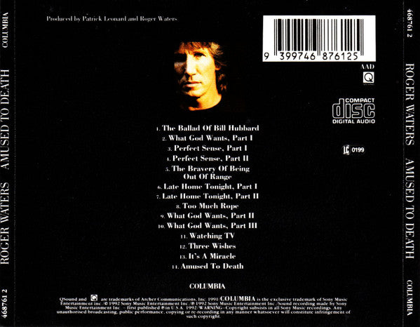 Roger Waters : Amused To Death (CD, Album, QSo)