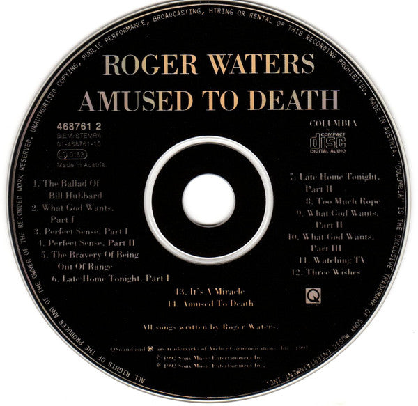 Roger Waters : Amused To Death (CD, Album, QSo)