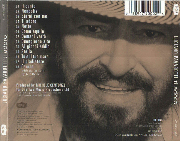 Luciano Pavarotti : Ti Adoro (CD, Album)