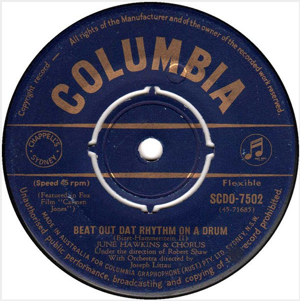 June Hawkins / Muriel Smith : Beat Out Dat Rhythm On A Drum / Dat's Love (7")