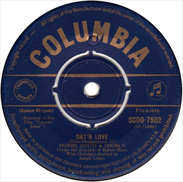 June Hawkins / Muriel Smith : Beat Out Dat Rhythm On A Drum / Dat's Love (7")