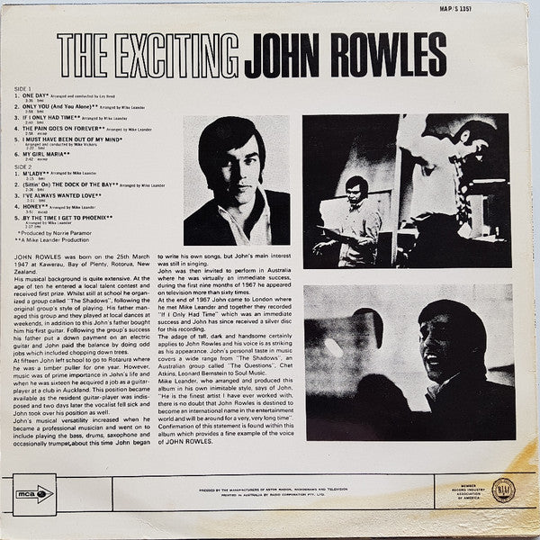 John Rowles : The Exciting John Rowles (LP, Album)