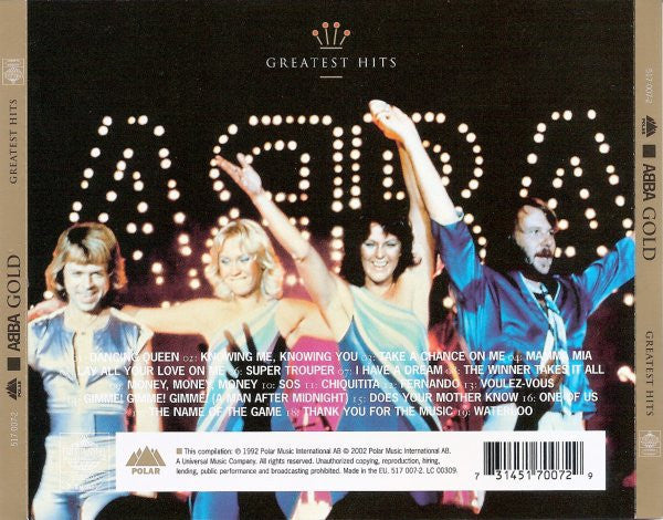 ABBA : Gold (Greatest Hits) (CD, Comp, RM, 10t)