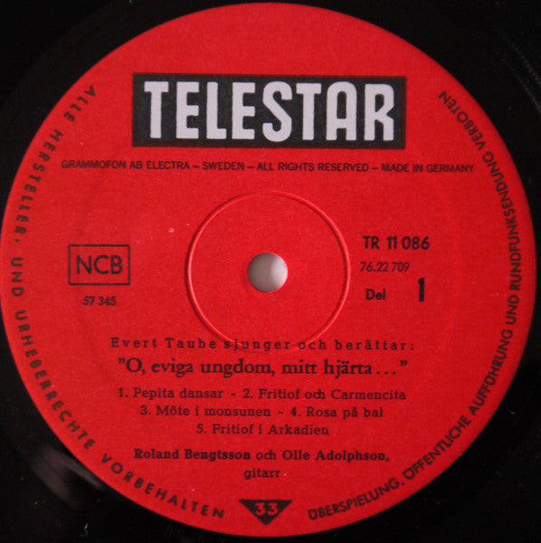 Evert Taube : O, Eviga Ungdom, Mitt Hjärta... (2xLP, Album, RE)