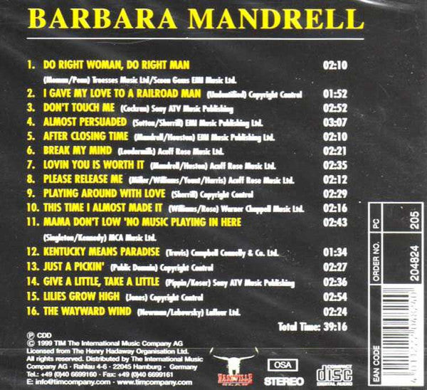 Barbara Mandrell : Do Right Woman, Do Right Man (CD, Comp)
