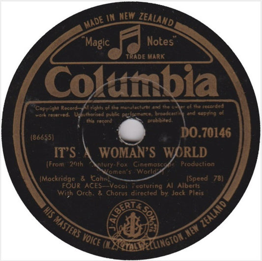 The Four Aces Featuring Al Alberts : It's A Woman's World /  Cuckoo Bird In The Pickle Tree (Shellac, 10")