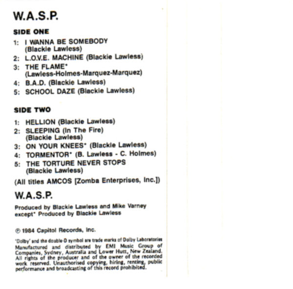 W.A.S.P. : W.A.S.P. (Cass, Album)