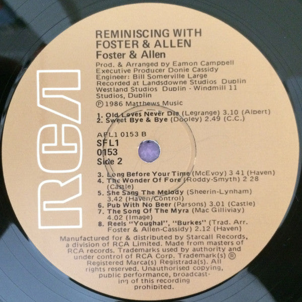 Foster And Allen* : Reminiscing With Foster & Allen (LP, Comp)