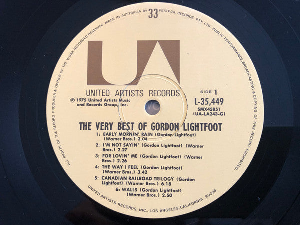Gordon Lightfoot : The Very Best Of Gordon Lightfoot (LP, Comp)