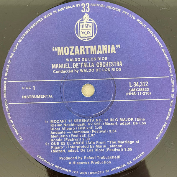 Waldo De Los Rios : Mozartmania (LP, Album)