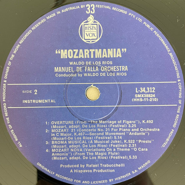 Waldo De Los Rios : Mozartmania (LP, Album)