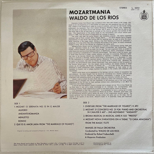 Waldo De Los Rios : Mozartmania (LP, Album)