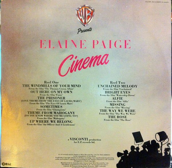Elaine Paige : Cinema (LP, Ltd)