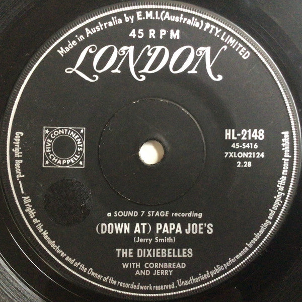 The Dixiebelles With Cornbread And Jerry : (Down At) Papa Joe's (7", Single)