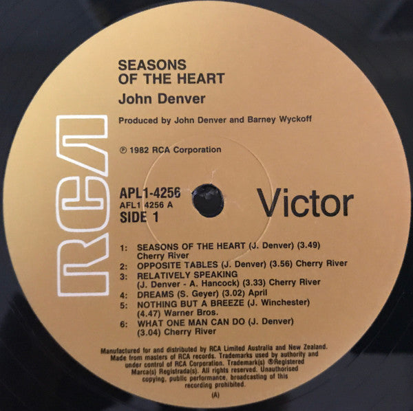 John Denver : Seasons Of The Heart  (LP, Album, Gat)