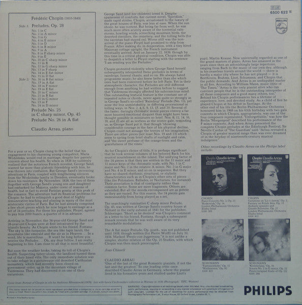 Chopin*, Claudio Arrau : Complete Preludes (LP)