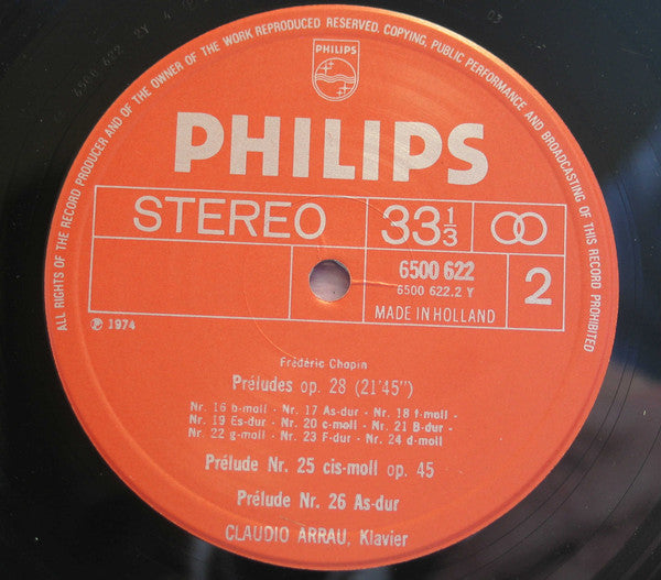 Chopin*, Claudio Arrau : Complete Preludes (LP)