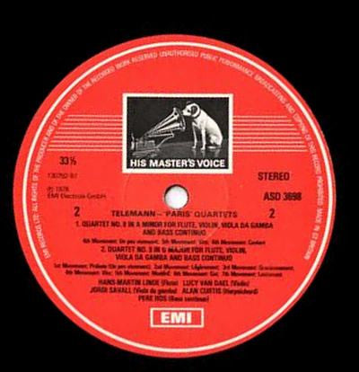 Georg Philipp Telemann, Hans-Martin Linde, Lucy van Dael, Jordi Savall, Alan Curtis (2), Pere Ros : Telemann 'Paris' Quartets Nos 7-9 (LP, Album)