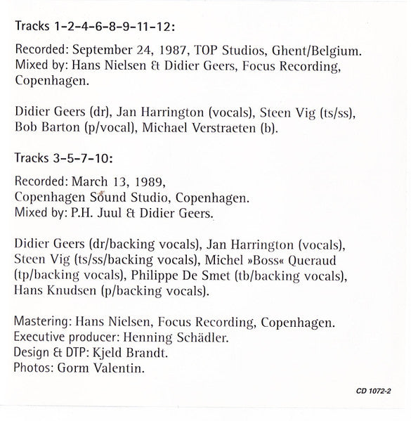 Didier Geers Group* Featuring Steen Vig & Jan Harrington : It Ain't The Meat, It's The Motion (CD)