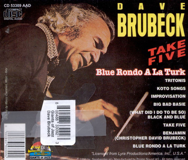 Dave Brubeck : Take Five: Blue Rondo A La Turk (CD, Album)