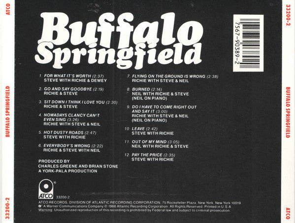 Buffalo Springfield : Buffalo Springfield (CD, Album, RE)