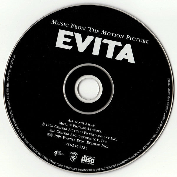 Andrew Lloyd Webber And Tim Rice : Evita (Music From The Motion Picture) (CD, Album)