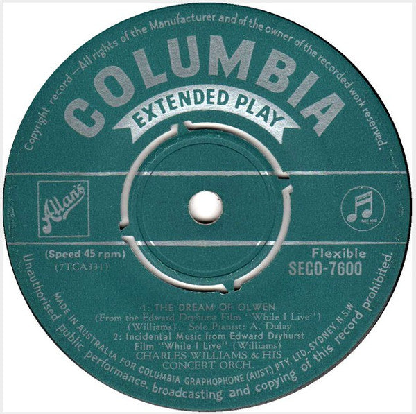 The London Symphony Orchestra*, Charles Williams And His Concert Orchestra* : Great Film Themes (7", EP)